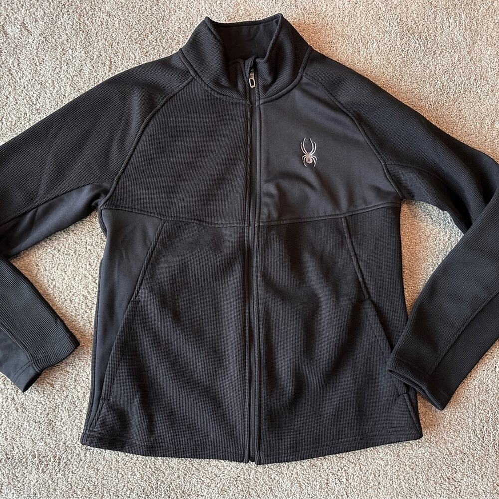 Spyder Men's Core Sweater Black Midweight Zip Jacket, Medium, NWOT